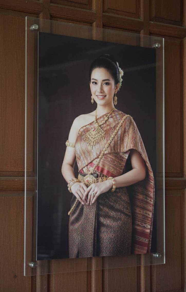 กรอบอะคริลิคติดผนังไม้